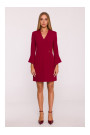 M876 Dress with wide cuffs - maroon