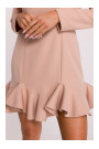 M880 Ruffled hem dress - beige