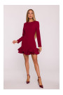 M880 Ruffled hem dress - maroon