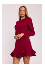 M880 Ruffled hem dress - maroon