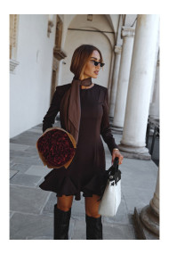 M880 Ruffled hem dress - brown