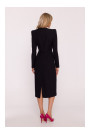 S412 Pencil dress with decorative shoulders - black