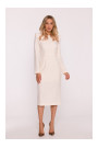 S412 Pencil dress with decorative shoulders - ivory
