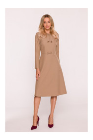 S413 Shift dress with bows - beige