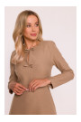 S413 Shift dress with bows - beige