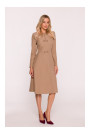 S413 Shift dress with bows - beige