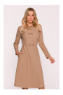S413 Shift dress with bows - beige