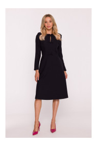 S413 Shift dress with bows - black