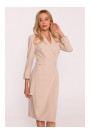 S415 Shirt dress tied at the waist - beige