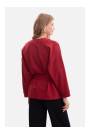 B297 Collarless knit open front blazer - maroon
