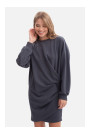 B298 Knit dress with side pleats - steel