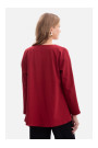 B304 Knit V-neck pullover top - maroon