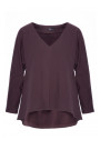 B304 Knit V-neck pullover top - dark chocolate