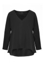 B304 Knit V-neck pullover top - black