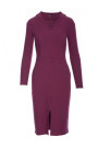 B307 Rib knit pencil dress - plum