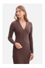 B307 Rib knit pencil dress - brown