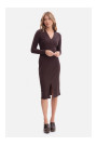 B307 Rib knit pencil dress - dark chocolate