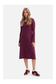B308 Rib knit midi dress - plum