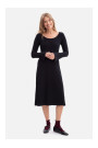 B308 Rib knit midi dress - black