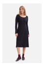 B308 Rib knit midi dress - black