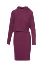 B309 Rib knit blouson dress - plum