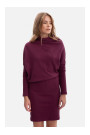 B309 Rib knit blouson dress - plum