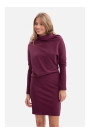 B309 Rib knit blouson dress - plum