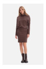 B309 Rib knit blouson dress - brown