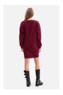B298 Knit dress with side pleats - burgundy