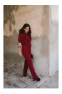 S421 Jumpsuit with a tie bow - maroon
