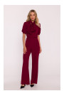 S421 Jumpsuit with a tie bow - maroon