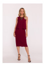 S422 Dress with lace insert - maroon