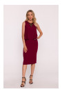 S422 Dress with lace insert - maroon