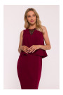 S422 Dress with lace insert - maroon