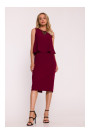S422 Dress with lace insert - maroon