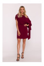 S423 Dress with cape - maroon