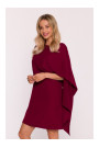 S423 Dress with cape - maroon