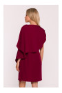 S423 Dress with cape - maroon