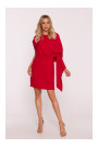S423 Dress with cape - red