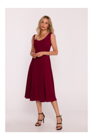 S424 Fit & flare dress - maroon
