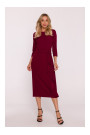 S425 Dress with ruffle detail - maroon