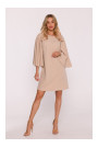 S426 Mini dress with batwing sleeves - beige