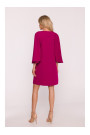 S426 Mini dress with batwing sleeves - plum