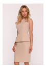 S427 Peplum dress - beige