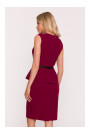 S427 Peplum dress - maroon