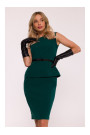 S427 Peplum dress - green
