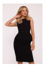 S427 Peplum dress - black