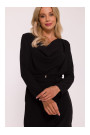 S428 Cowl neckline dress - black