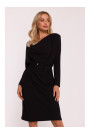 S428 Cowl neckline dress - black