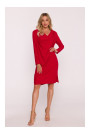 S428 Cowl neckline dress - red